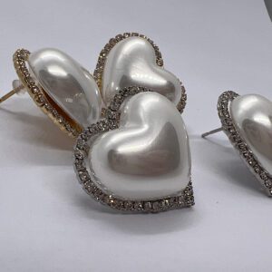 Cercei eleganti argintii cu pietre si perla